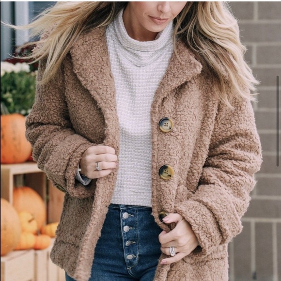 Free People Jackets & Blazers - Chestnut Brown Free People So Soft Cozy Peacoat